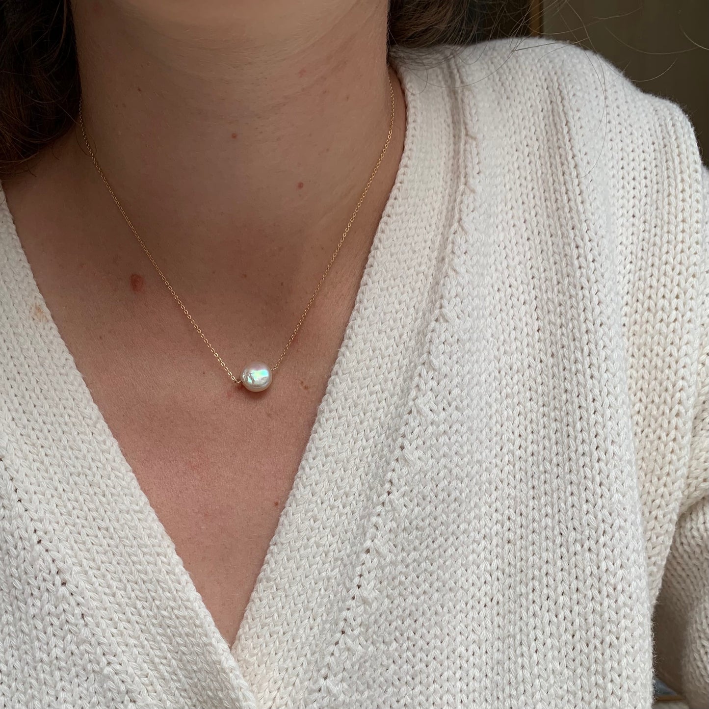 Matisse necklace with 14K Gold-filled Flat Cable Chain